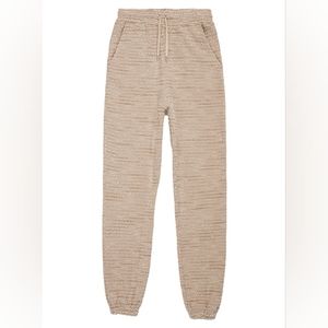 Something Navy tweed textured sweatpants tan